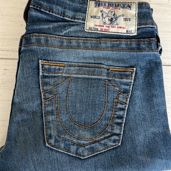 True Religion World Tour Section Skinny Low Waist Skinny Denim Jeans Size 27 Y2K - Picture 5 of 15